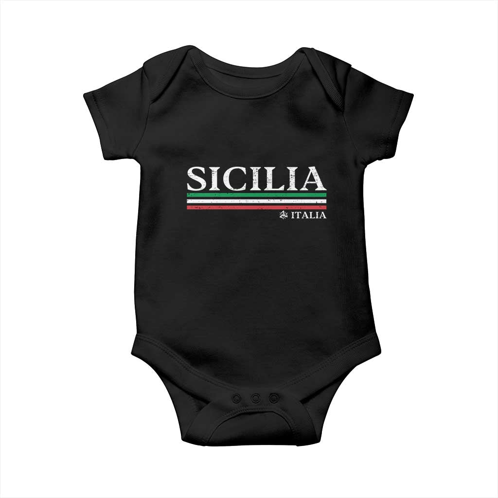 Sicily Sicilian Italian Flag Souvenirs Medusa Baby Onesie - Wonder Print Shop