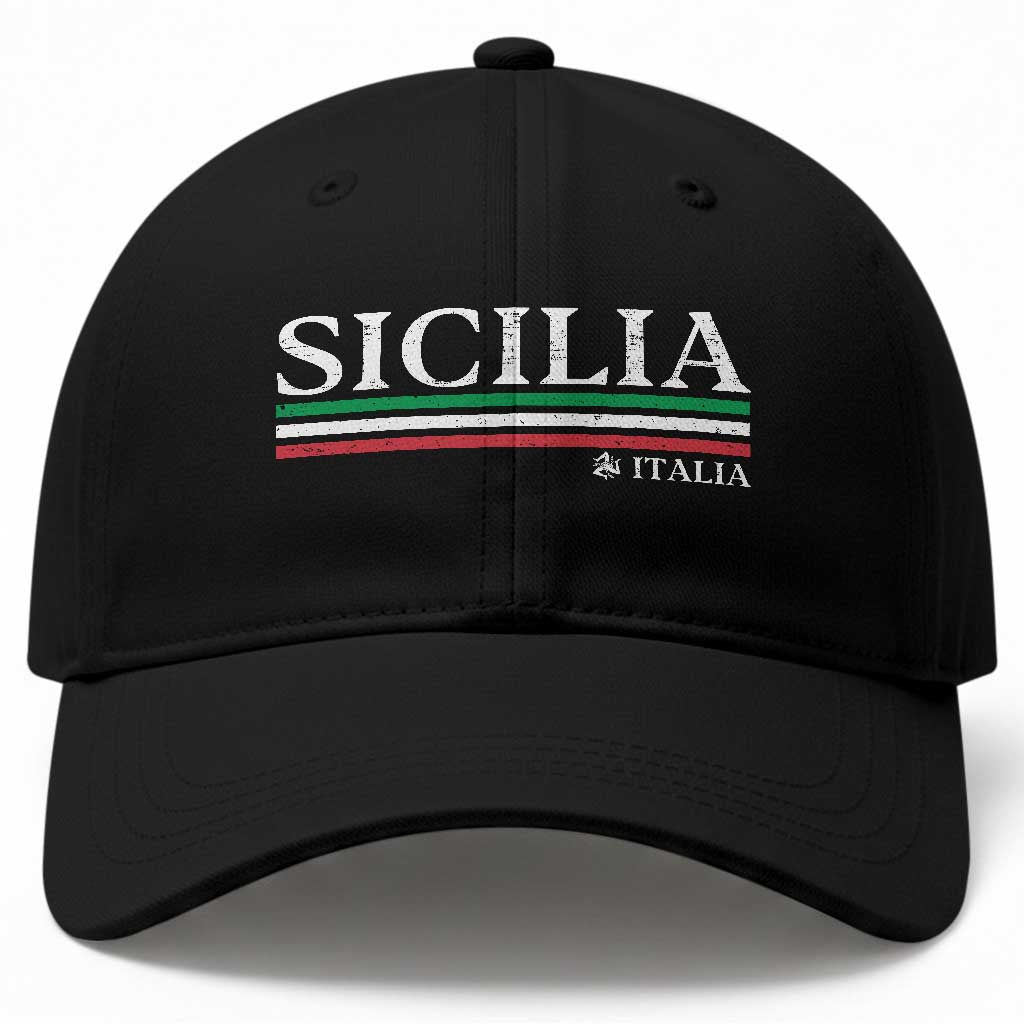 Sicily Sicilian Italian Flag Souvenirs Medusa Baseball Cap