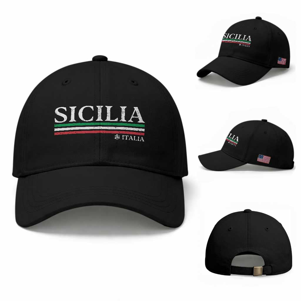 Sicily Sicilian Italian Flag Souvenirs Medusa Baseball Cap