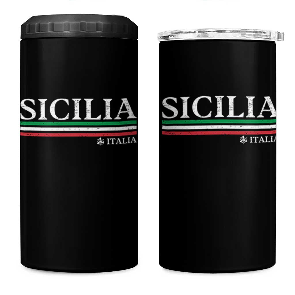 Sicily Sicilian Italian Flag Souvenirs Medusa 4 in 1 Can Cooler Tumbler - Wonder Print Shop