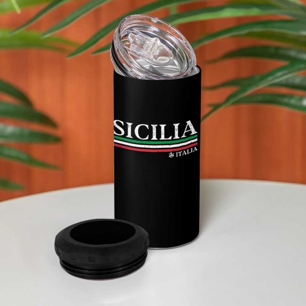 Sicily Sicilian Italian Flag Souvenirs Medusa 4 in 1 Can Cooler Tumbler - Wonder Print Shop