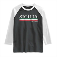 Sicily Sicilian Italian Flag Souvenirs Medusa Raglan Shirt - Wonder Print Shop
