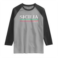 Sicily Sicilian Italian Flag Souvenirs Medusa Raglan Shirt - Wonder Print Shop