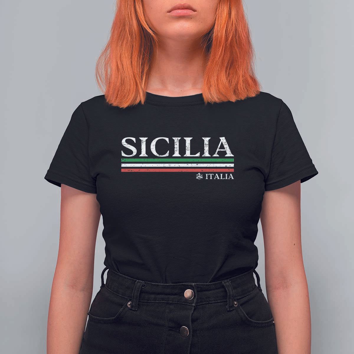 Sicily Sicilian Italian Flag Souvenirs Medusa T Shirt For Women - Wonder Print Shop
