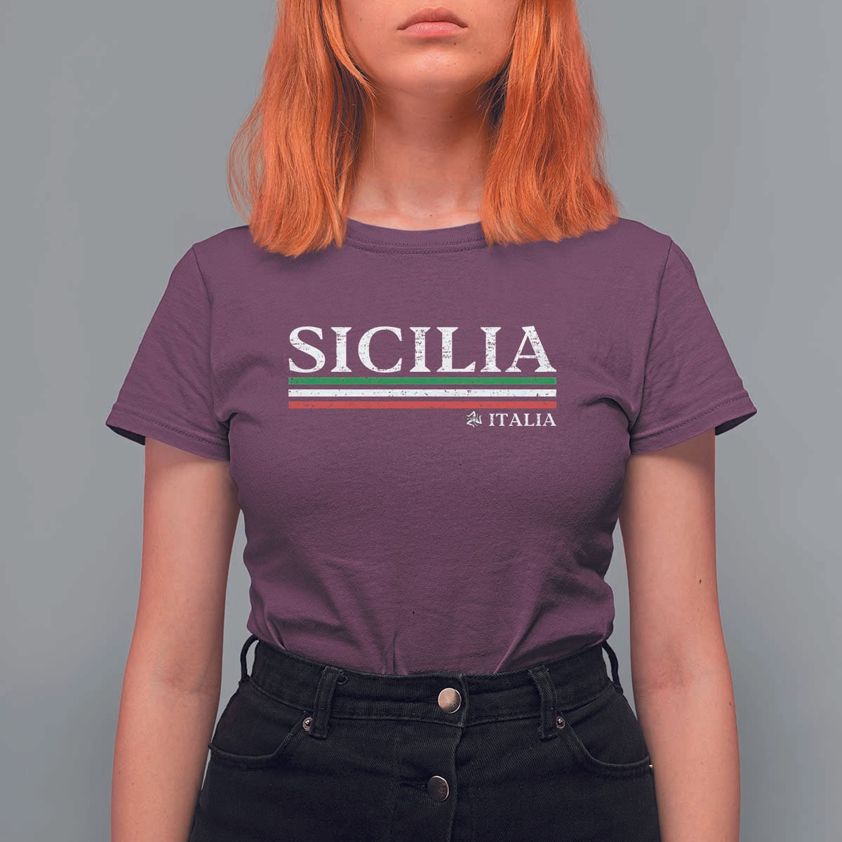 Sicily Sicilian Italian Flag Souvenirs Medusa T Shirt For Women - Wonder Print Shop