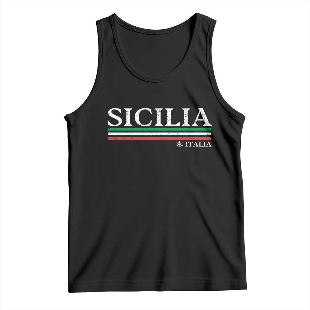 Sicily Sicilian Italian Flag Souvenirs Medusa Tank Top - Wonder Print Shop