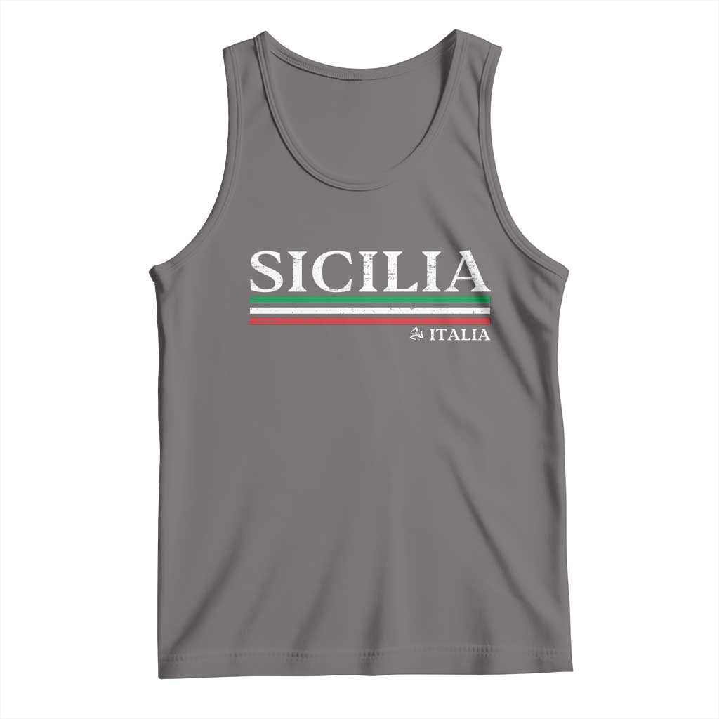 Sicily Sicilian Italian Flag Souvenirs Medusa Tank Top - Wonder Print Shop