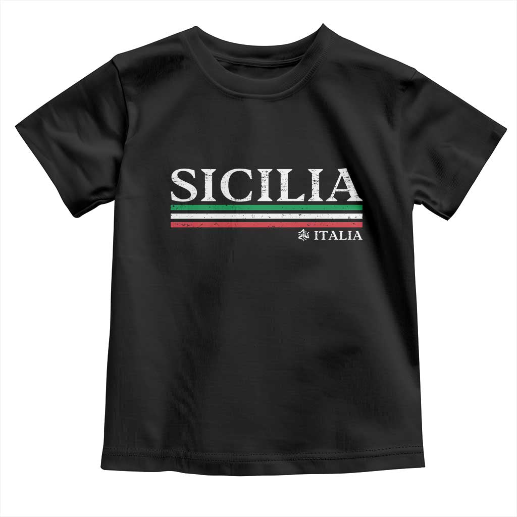 Sicily Sicilian Italian Flag Souvenirs Medusa Toddler T Shirt - Wonder Print Shop