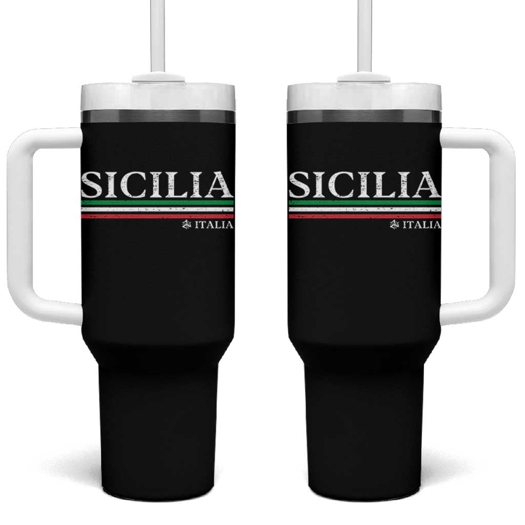 Sicily Sicilian Italian Flag Souvenirs Medusa Tumbler With Handle - Wonder Print Shop