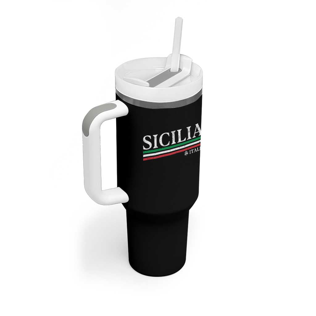 Sicily Sicilian Italian Flag Souvenirs Medusa Tumbler With Handle - Wonder Print Shop