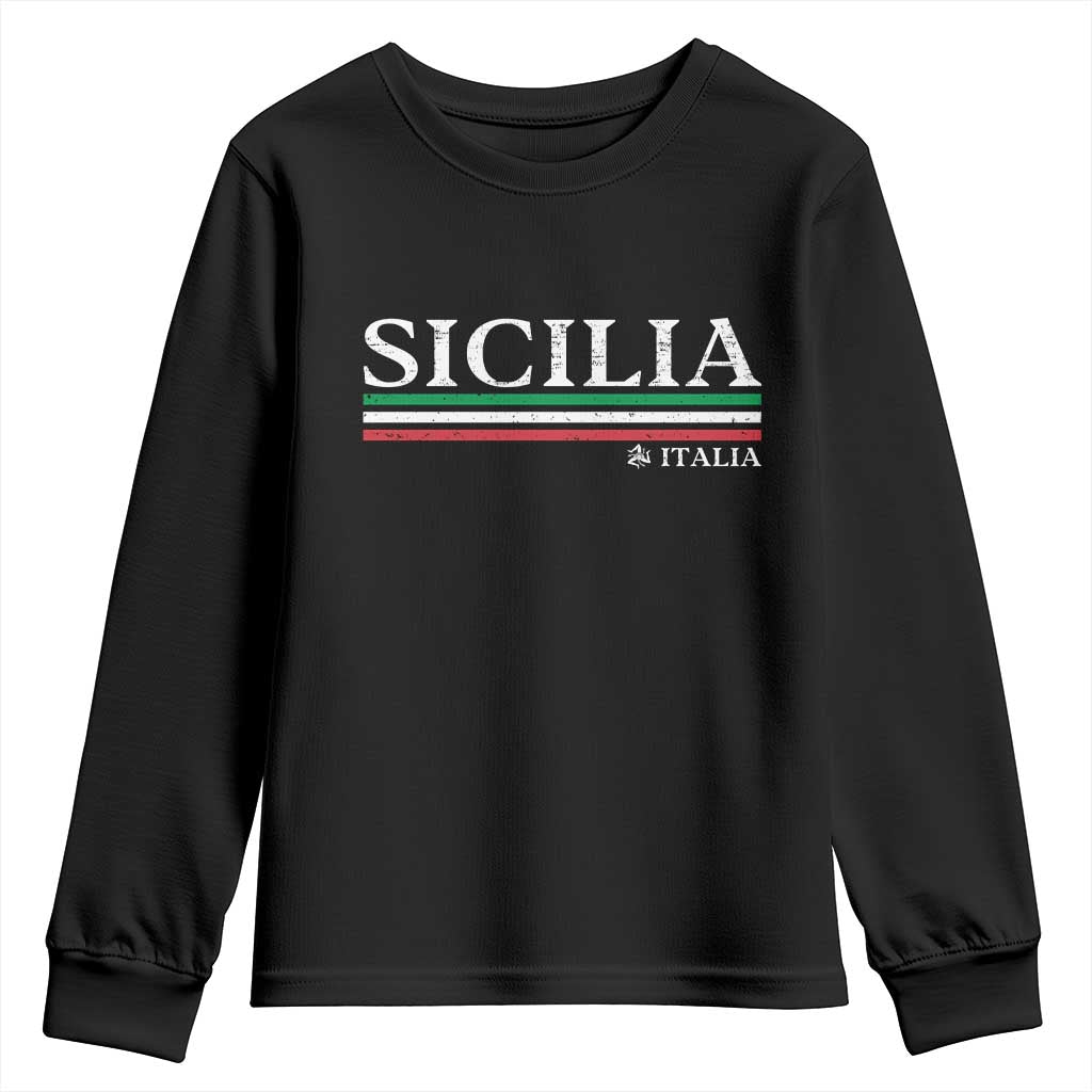 Sicily Sicilian Italian Flag Souvenirs Medusa Youth Sweatshirt - Wonder Print Shop