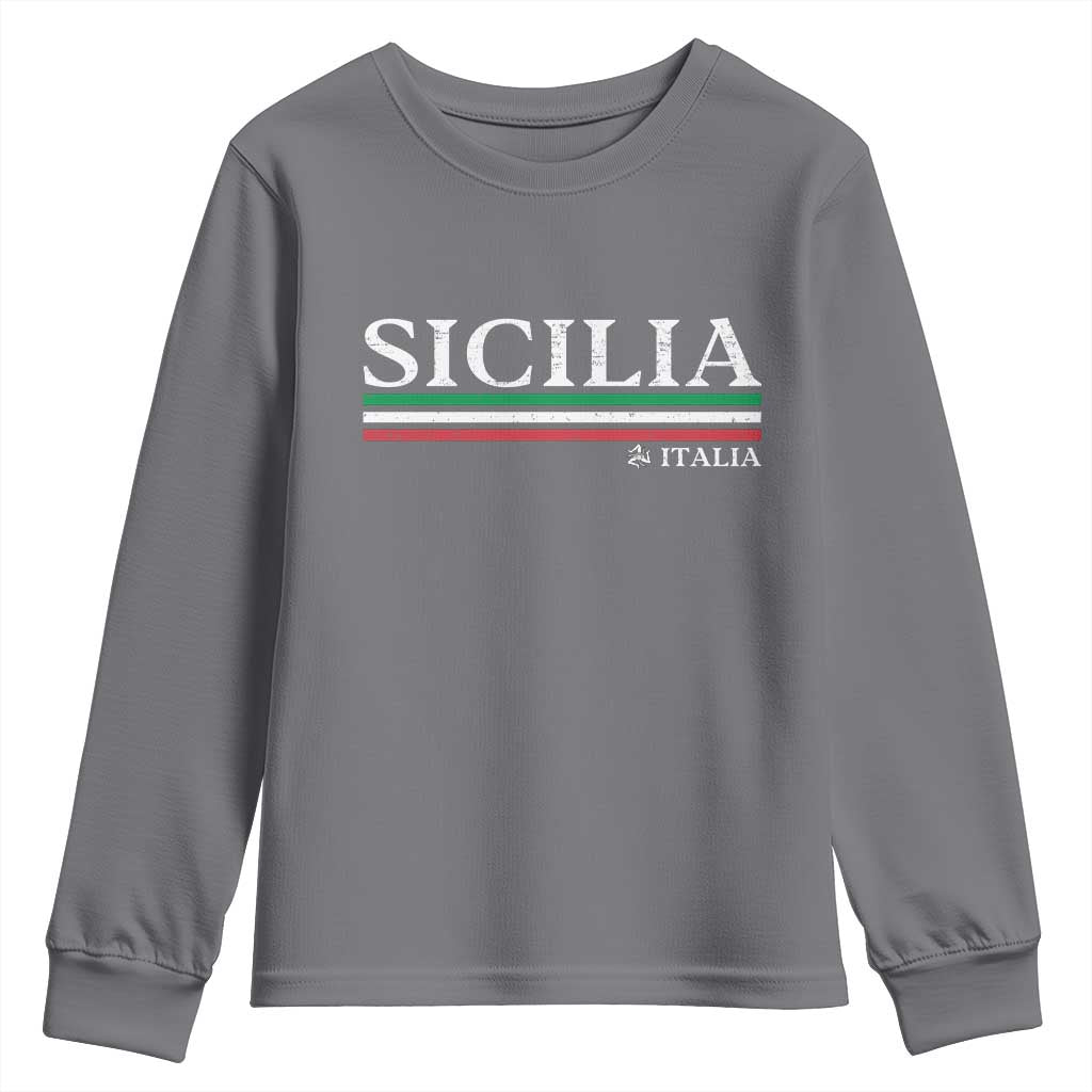Sicily Sicilian Italian Flag Souvenirs Medusa Youth Sweatshirt - Wonder Print Shop