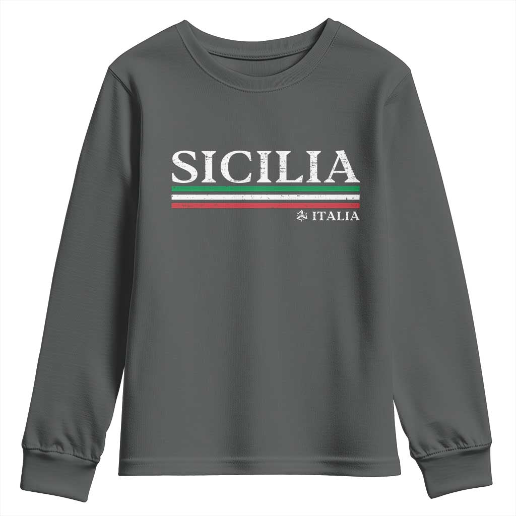 Sicily Sicilian Italian Flag Souvenirs Medusa Youth Sweatshirt - Wonder Print Shop