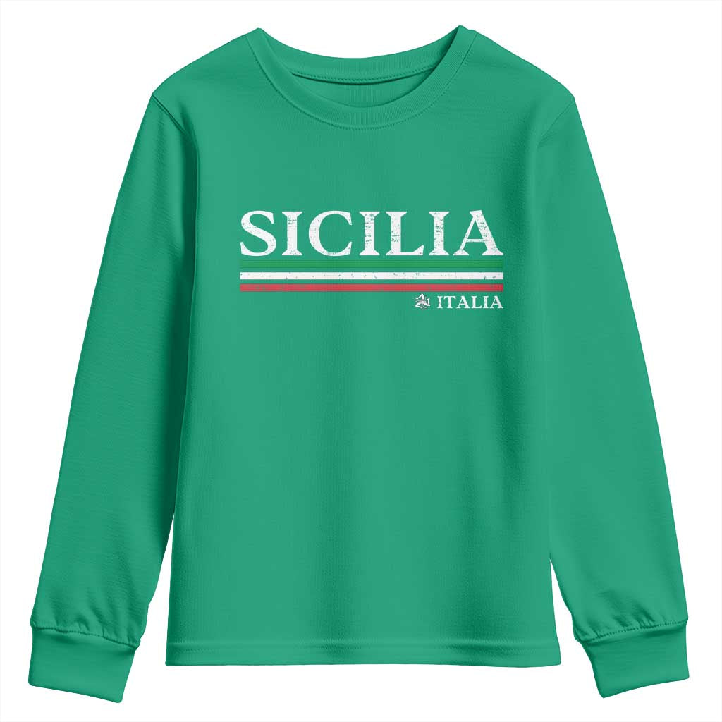Sicily Sicilian Italian Flag Souvenirs Medusa Youth Sweatshirt - Wonder Print Shop