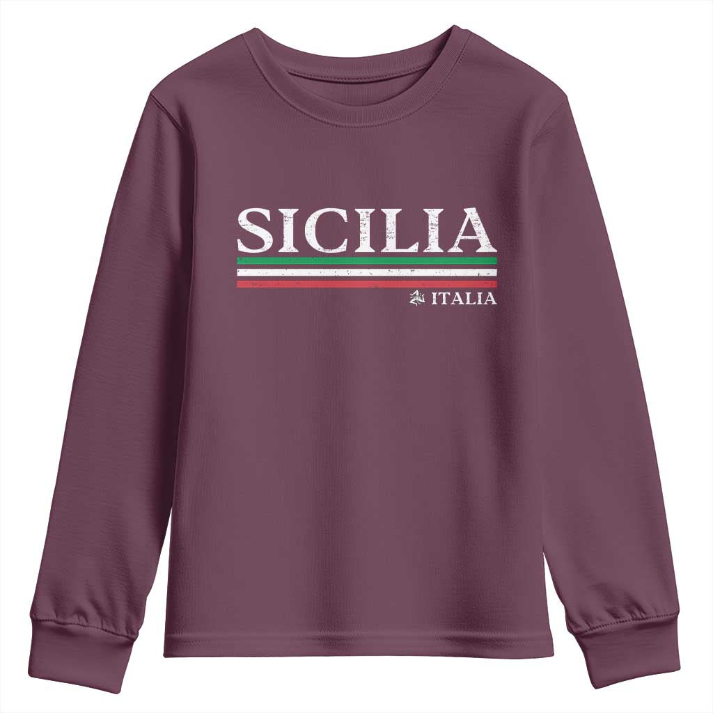 Sicily Sicilian Italian Flag Souvenirs Medusa Youth Sweatshirt - Wonder Print Shop