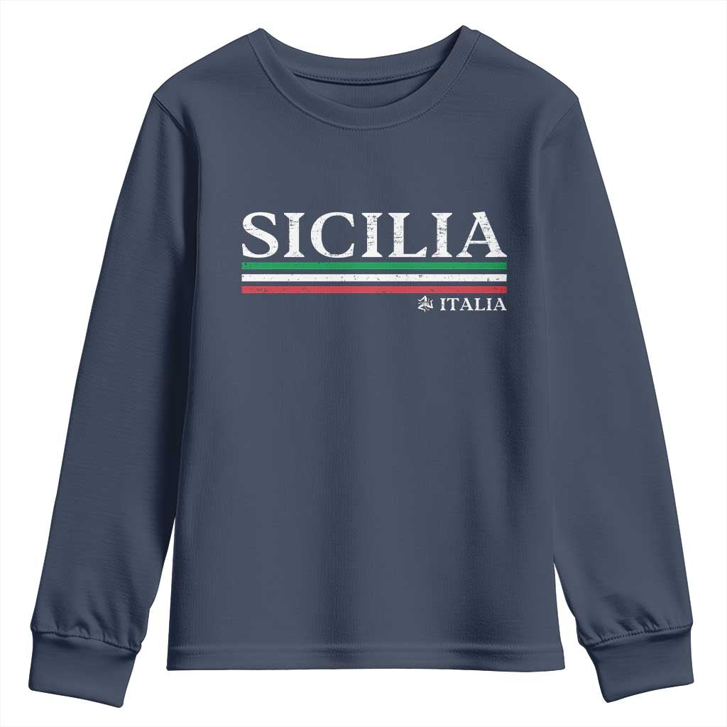 Sicily Sicilian Italian Flag Souvenirs Medusa Youth Sweatshirt - Wonder Print Shop