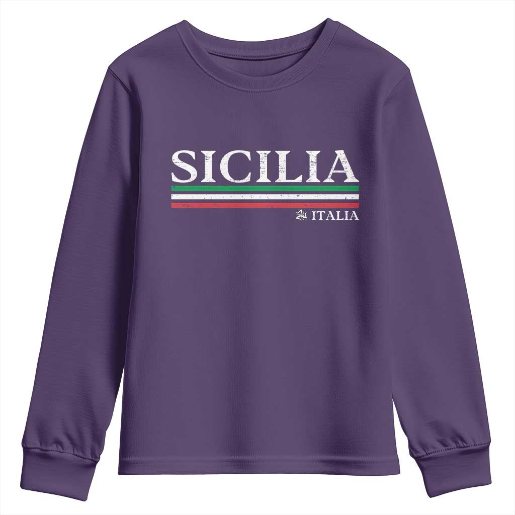 Sicily Sicilian Italian Flag Souvenirs Medusa Youth Sweatshirt - Wonder Print Shop