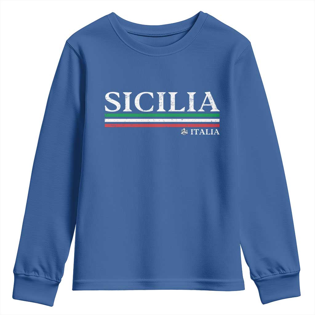 Sicily Sicilian Italian Flag Souvenirs Medusa Youth Sweatshirt - Wonder Print Shop
