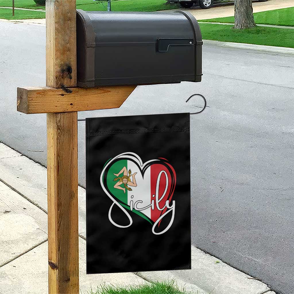 Sicily Palermo Italy Medusa Sicilia Heart Italian Flag Garden Flag - Wonder Print Shop