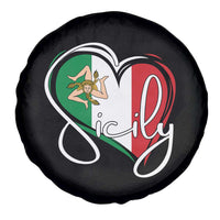 Sicily Palermo Italy Medusa Sicilia Heart Italian Flag Spare Tire Cover - Wonder Print Shop