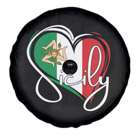 Sicily Palermo Italy Medusa Sicilia Heart Italian Flag Spare Tire Cover - Wonder Print Shop