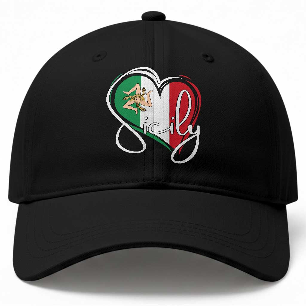 Sicily Palermo Italy Medusa Sicilia Heart Italian Flag Baseball Cap
