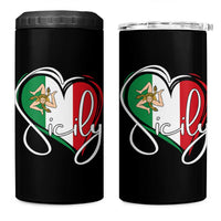 Sicily Palermo Italy Medusa Sicilia Heart Italian Flag 4 in 1 Can Cooler Tumbler - Wonder Print Shop