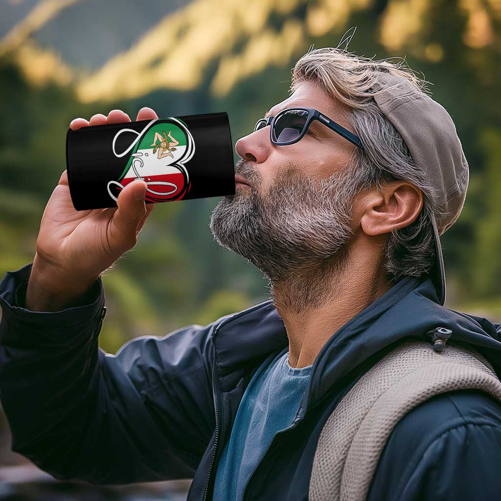 Sicily Palermo Italy Medusa Sicilia Heart Italian Flag 4 in 1 Can Cooler Tumbler - Wonder Print Shop