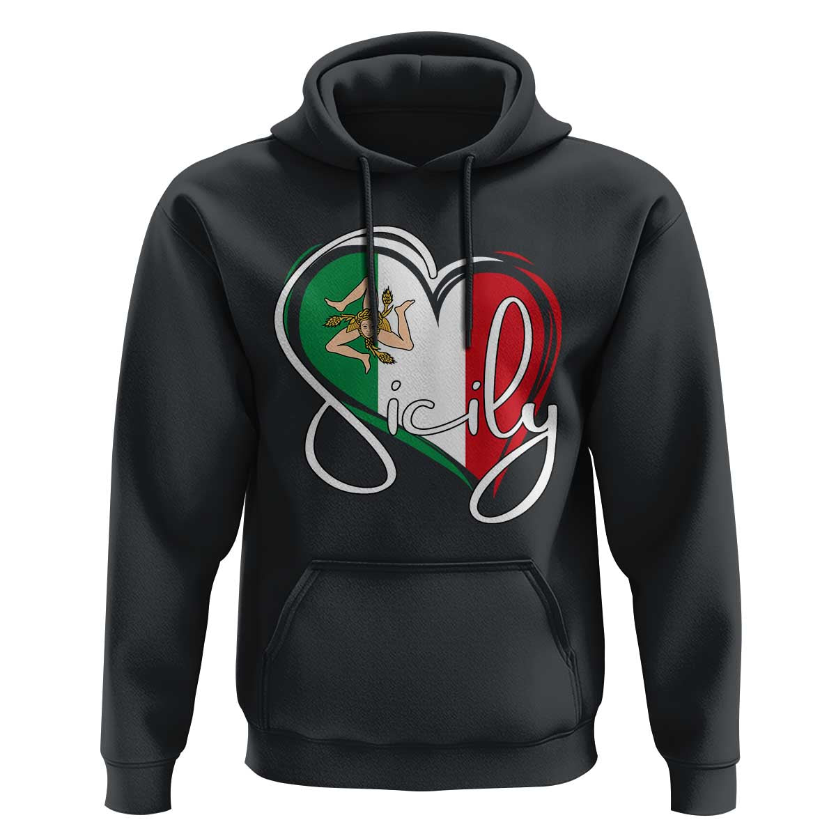 Sicily Palermo Italy Medusa Sicilia Heart Italian Flag Hoodie - Wonder Print Shop