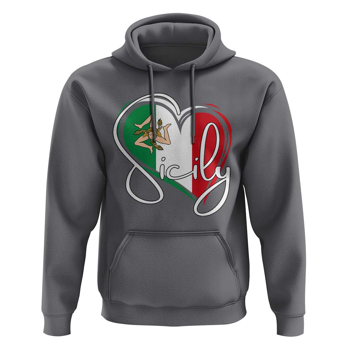 Sicily Palermo Italy Medusa Sicilia Heart Italian Flag Hoodie - Wonder Print Shop
