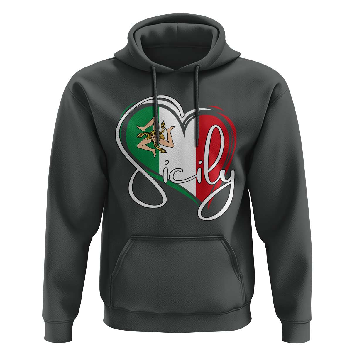 Sicily Palermo Italy Medusa Sicilia Heart Italian Flag Hoodie - Wonder Print Shop