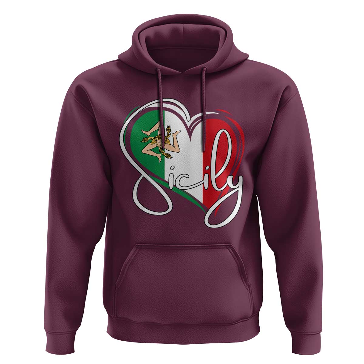 Sicily Palermo Italy Medusa Sicilia Heart Italian Flag Hoodie - Wonder Print Shop