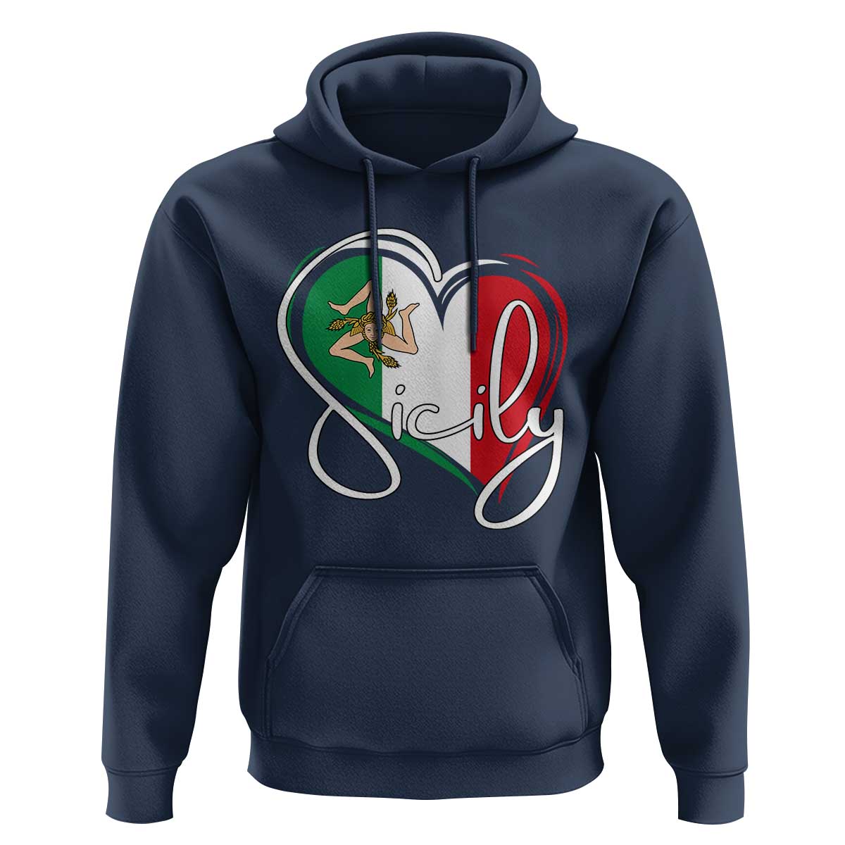 Sicily Palermo Italy Medusa Sicilia Heart Italian Flag Hoodie - Wonder Print Shop