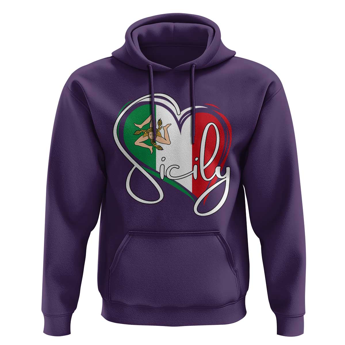 Sicily Palermo Italy Medusa Sicilia Heart Italian Flag Hoodie - Wonder Print Shop