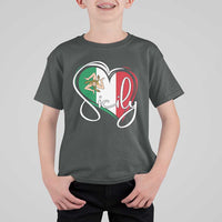 Sicily Palermo Italy Medusa Sicilia Heart Italian Flag T Shirt For Kid - Wonder Print Shop