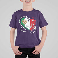 Sicily Palermo Italy Medusa Sicilia Heart Italian Flag T Shirt For Kid - Wonder Print Shop