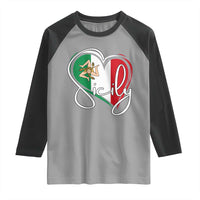 Sicily Palermo Italy Medusa Sicilia Heart Italian Flag Raglan Shirt - Wonder Print Shop
