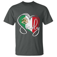 Sicily Palermo Italy Medusa Sicilia Heart Italian Flag T Shirt - Wonder Print Shop
