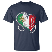 Sicily Palermo Italy Medusa Sicilia Heart Italian Flag T Shirt - Wonder Print Shop