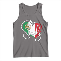 Sicily Palermo Italy Medusa Sicilia Heart Italian Flag Tank Top - Wonder Print Shop