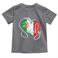 Sicily Palermo Italy Medusa Sicilia Heart Italian Flag Toddler T Shirt - Wonder Print Shop