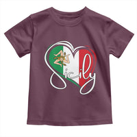 Sicily Palermo Italy Medusa Sicilia Heart Italian Flag Toddler T Shirt - Wonder Print Shop