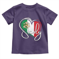 Sicily Palermo Italy Medusa Sicilia Heart Italian Flag Toddler T Shirt - Wonder Print Shop
