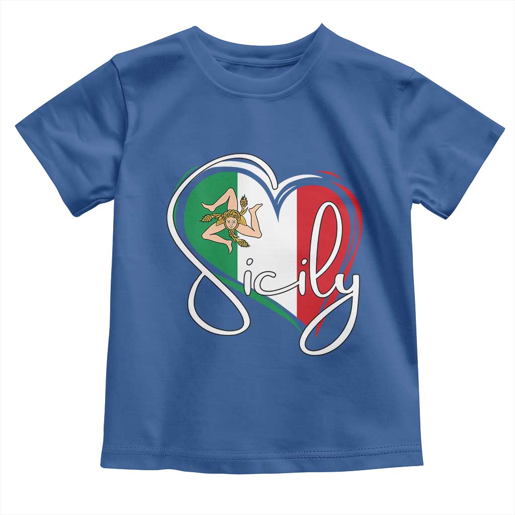 Sicily Palermo Italy Medusa Sicilia Heart Italian Flag Toddler T Shirt - Wonder Print Shop
