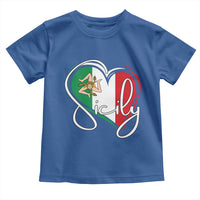 Sicily Palermo Italy Medusa Sicilia Heart Italian Flag Toddler T Shirt - Wonder Print Shop