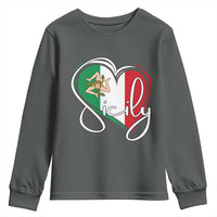 Sicily Palermo Italy Medusa Sicilia Heart Italian Flag Youth Sweatshirt - Wonder Print Shop
