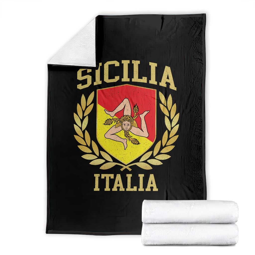 Sicilia Flag Sicily Palermo Italy Triskelion Throw Blanket - Wonder Print Shop