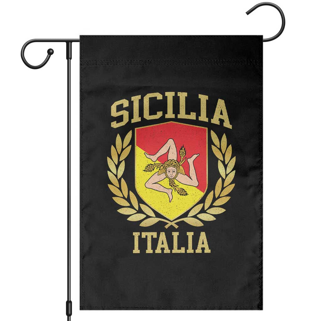 Sicilia Flag Sicily Palermo Italy Triskelion Garden Flag - Wonder Print Shop