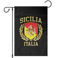 Sicilia Flag Sicily Palermo Italy Triskelion Garden Flag - Wonder Print Shop