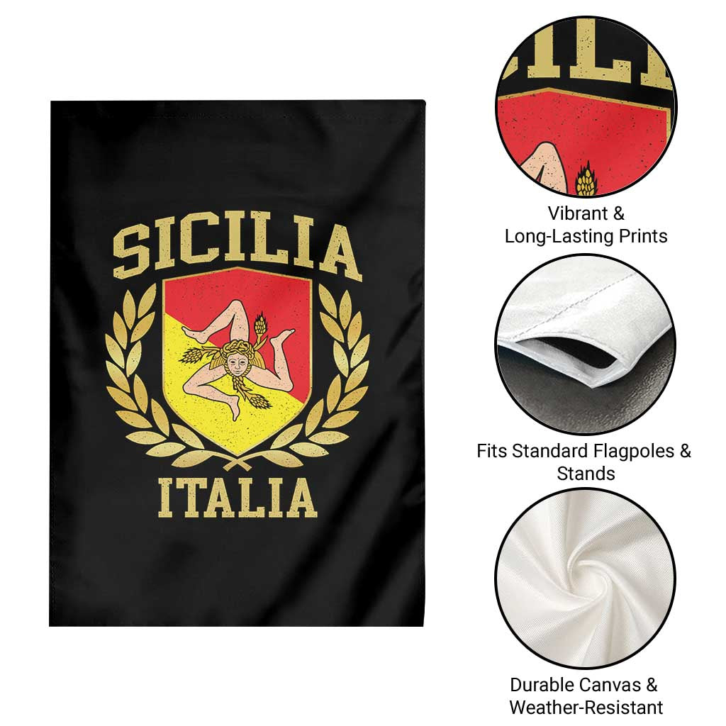 Sicilia Flag Sicily Palermo Italy Triskelion Garden Flag - Wonder Print Shop